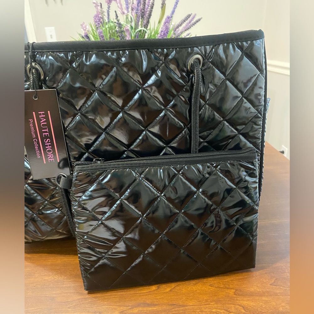 HAUTE SHORE Black Quilted Tote Bag - Picture 2 of 8